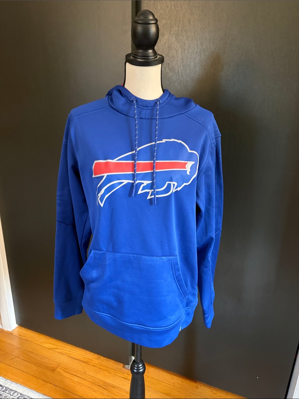 Fanatics Blue Buffalo Bills Pullover Hoodie with Red Stripe Logo